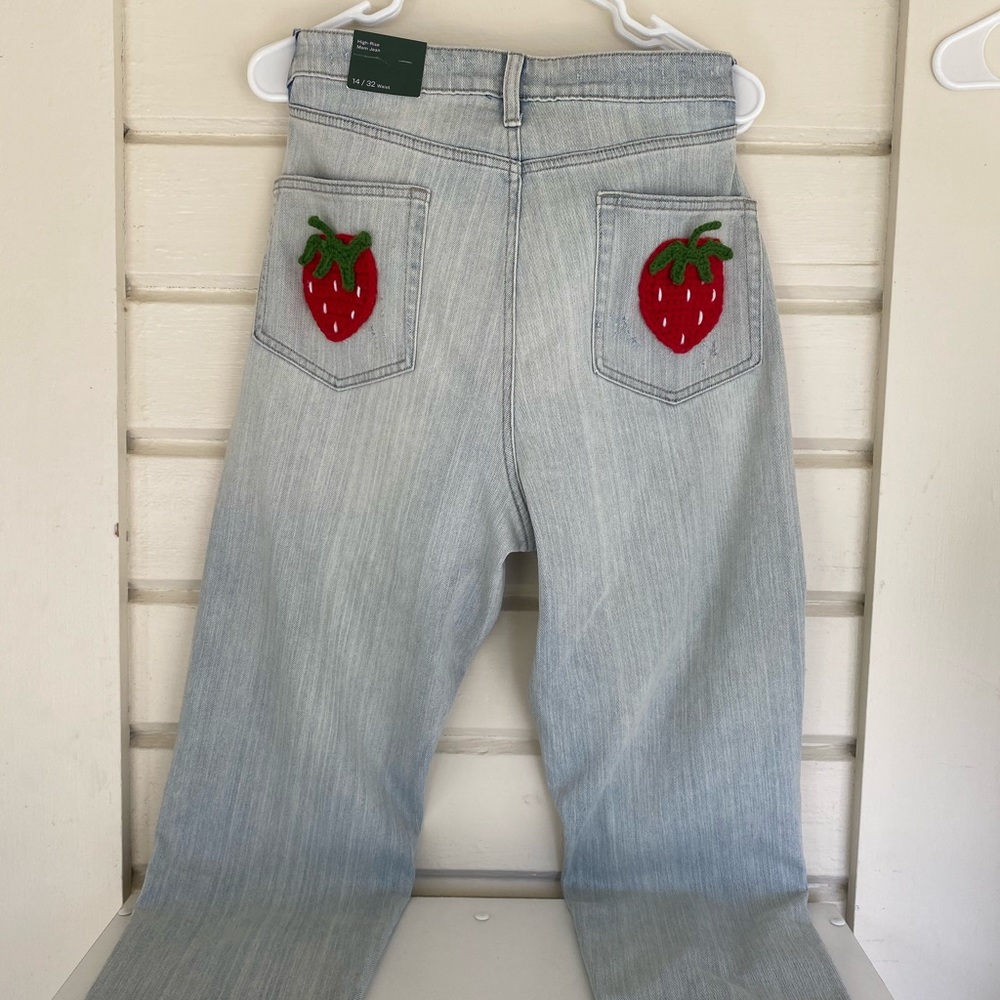 Distressed DIY Strawberry Jeans